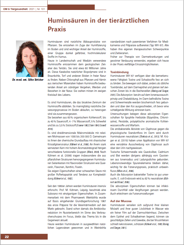 Huminsäuren in der tierärztlichen Praxis 