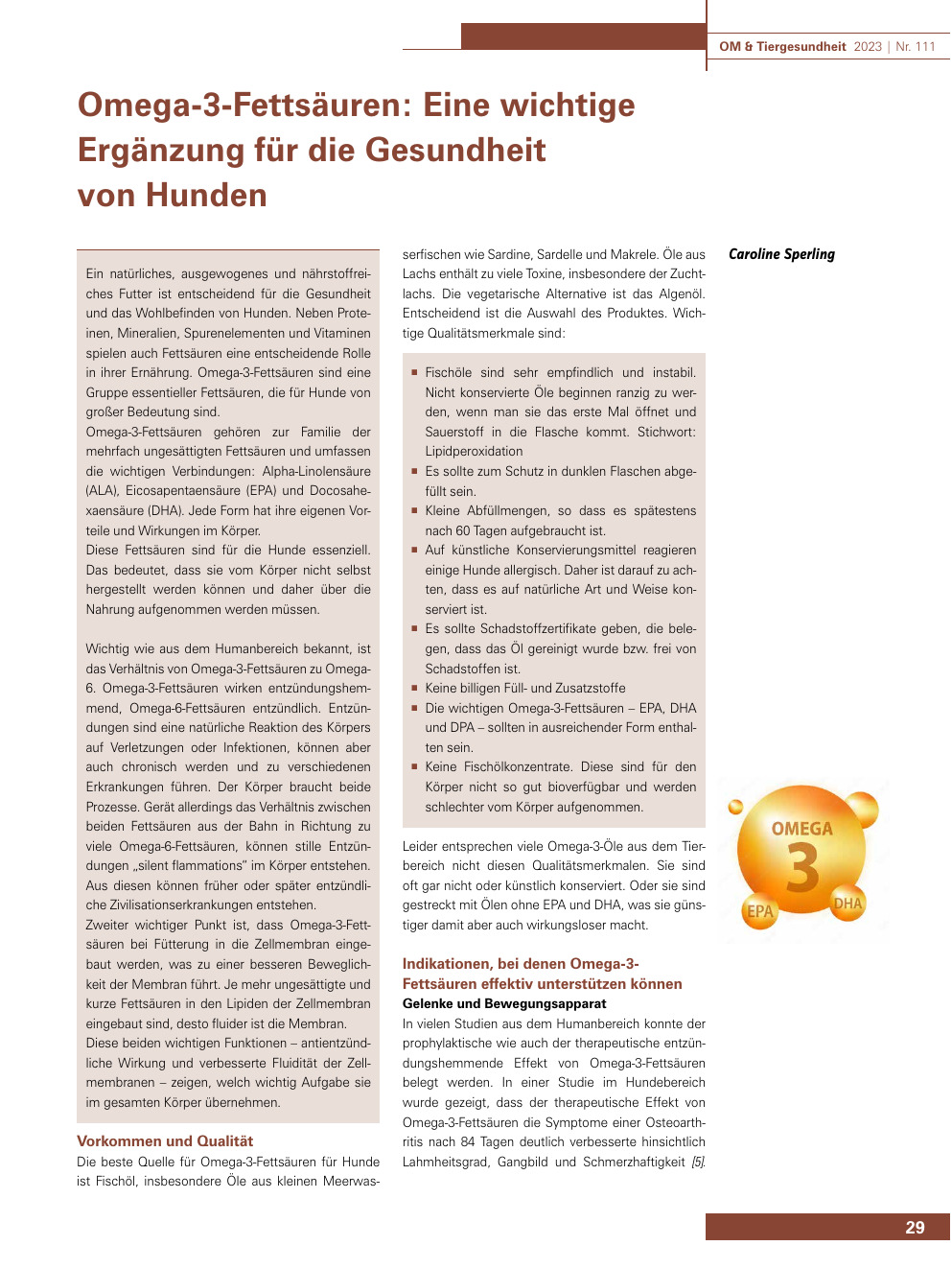 Omega-3-Fettsäuren: Eine wichtige Ergänzung für die Gesundheit von Hunden