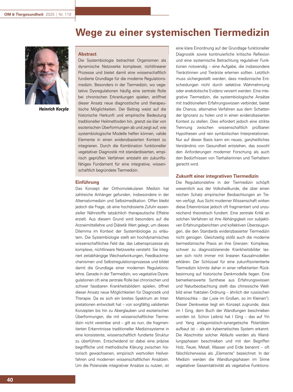 Wege zu einer systemischen Tiermedizin