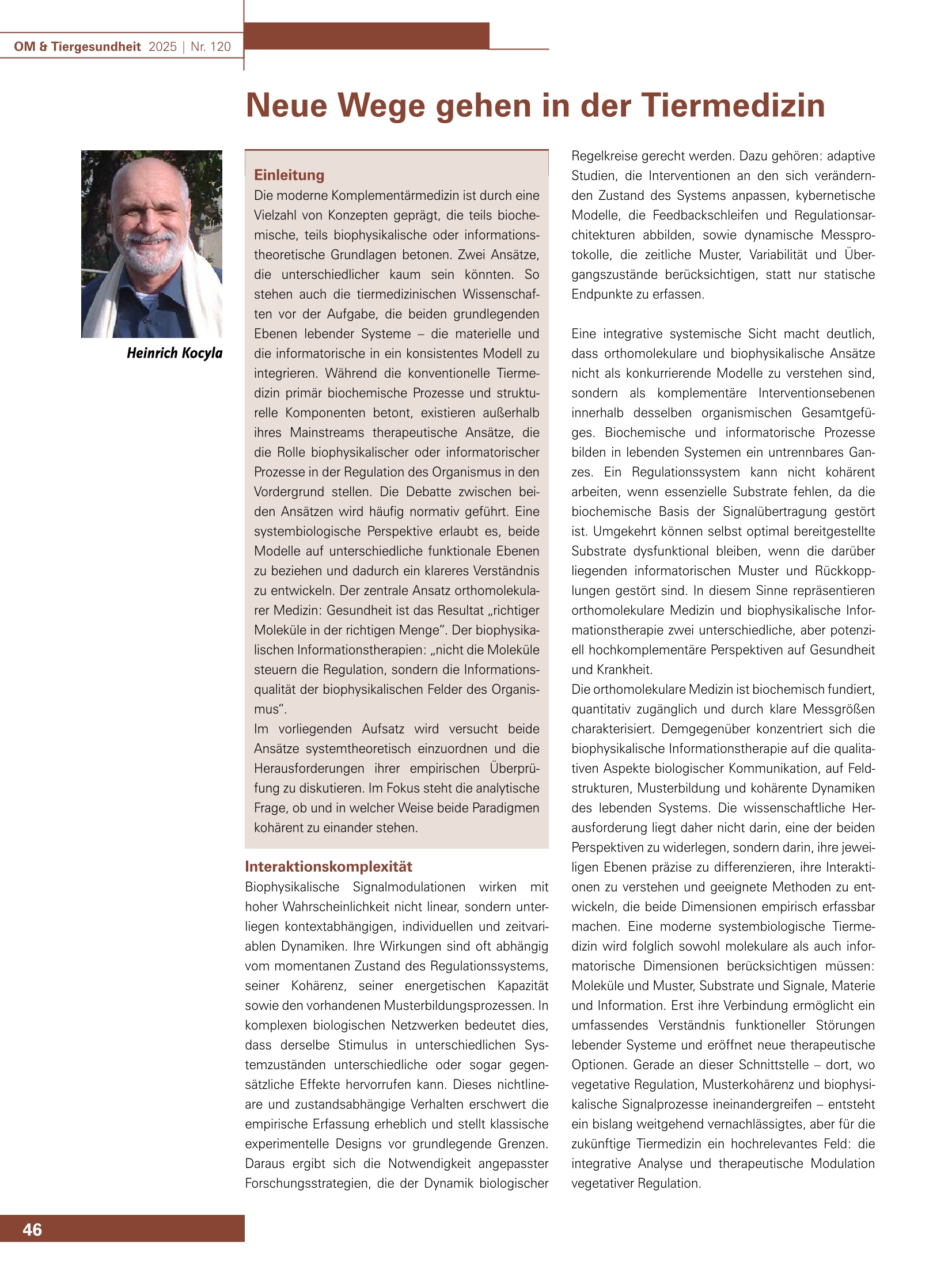 Neue Wege gehen in der Tiermedizin